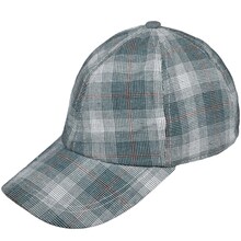 Cappello Modello Baseball Quadri 55% Lino 45% Cotone