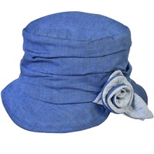 Cappello Cloche con Applicazione asportabile 100% lino