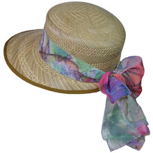 Visierone Guarnito Foulard 100% Paglia