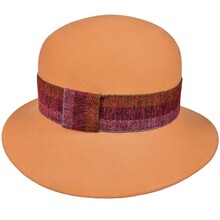 Cappello Cloche Nastro Bicolore 100% lana Tg. Unica